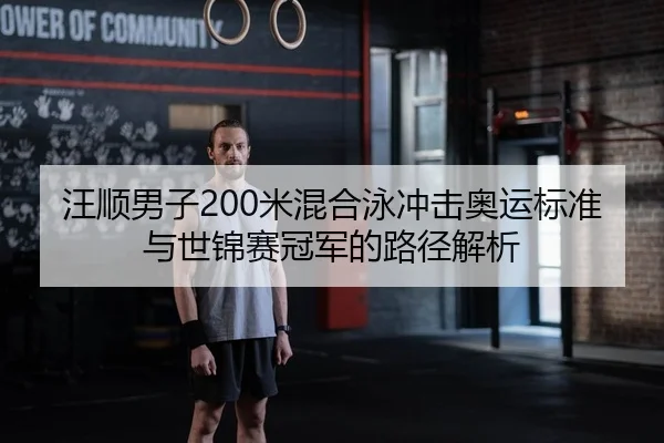 汪顺男子200米混合泳冲击奥运标准与世锦赛冠军的路径解析